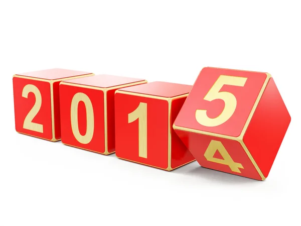 Frohes neues Jahr, 2015, Boxen 3D-Konzept — Stockfoto