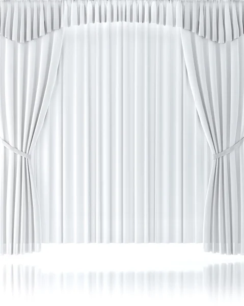 White Curtain over White Background — Stock Photo, Image