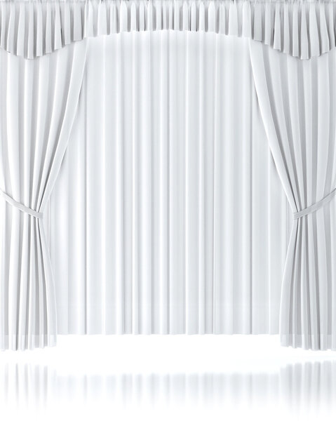 Белый занавес на белом фоне
