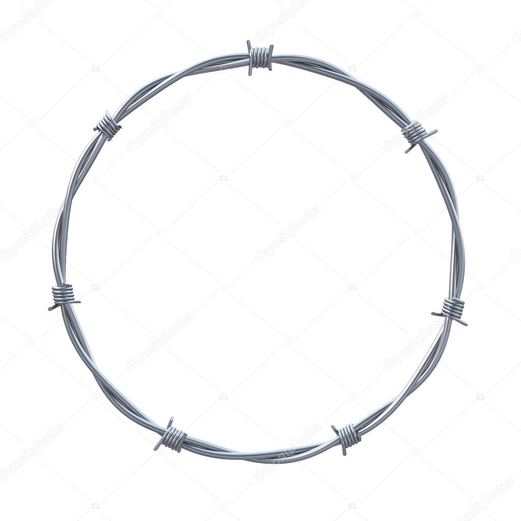 Barbed wires in circle shape 3d illustration