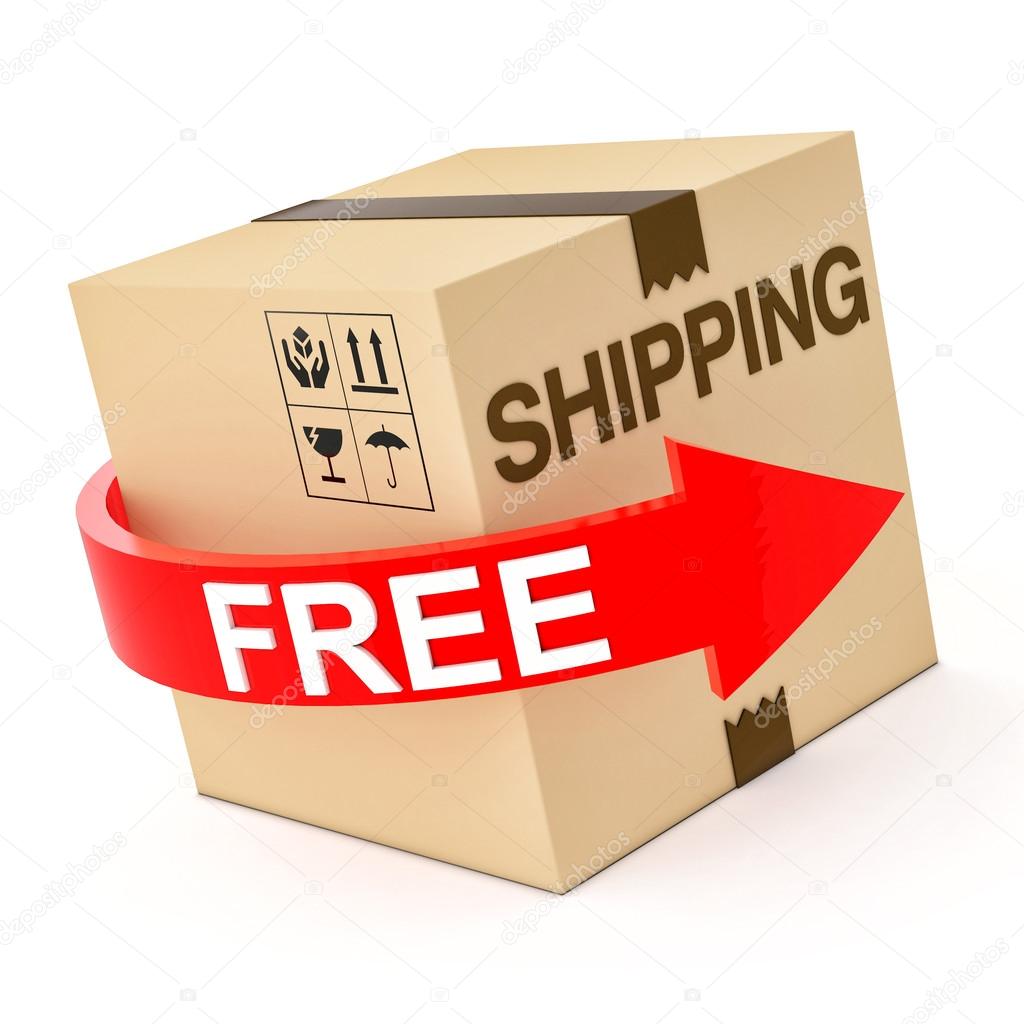 Cardboard Free Shipping 3d isolated on white