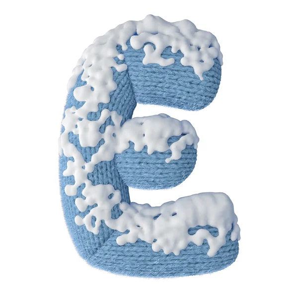 Letters FONT made of wool covered with snow — Stock Photo, Image