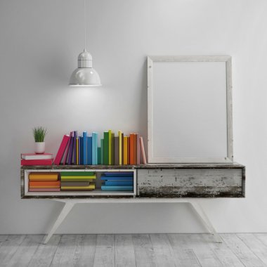 Tablo içinde Oda kitap renkli poster etmek kadar alay