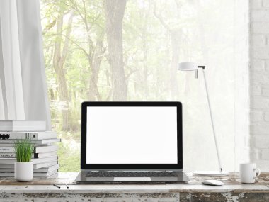 Oda, açık görünümü içinde laptop