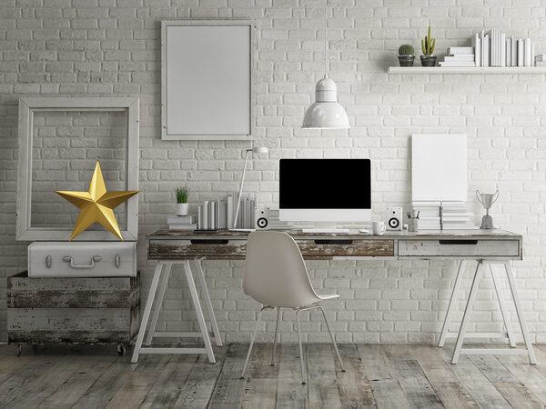 Loft workspace background