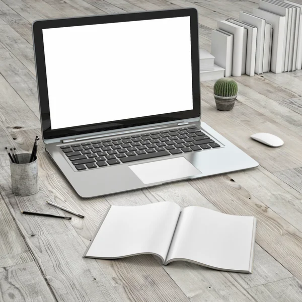 ahşap zemin üzerinde dizüstü