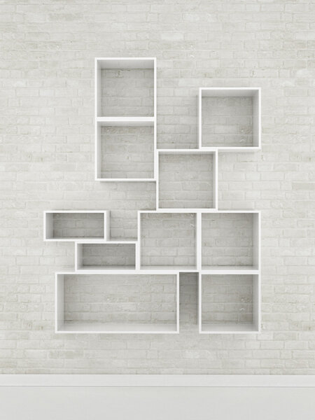 Макет пустой полки, 3d иллюстрация
