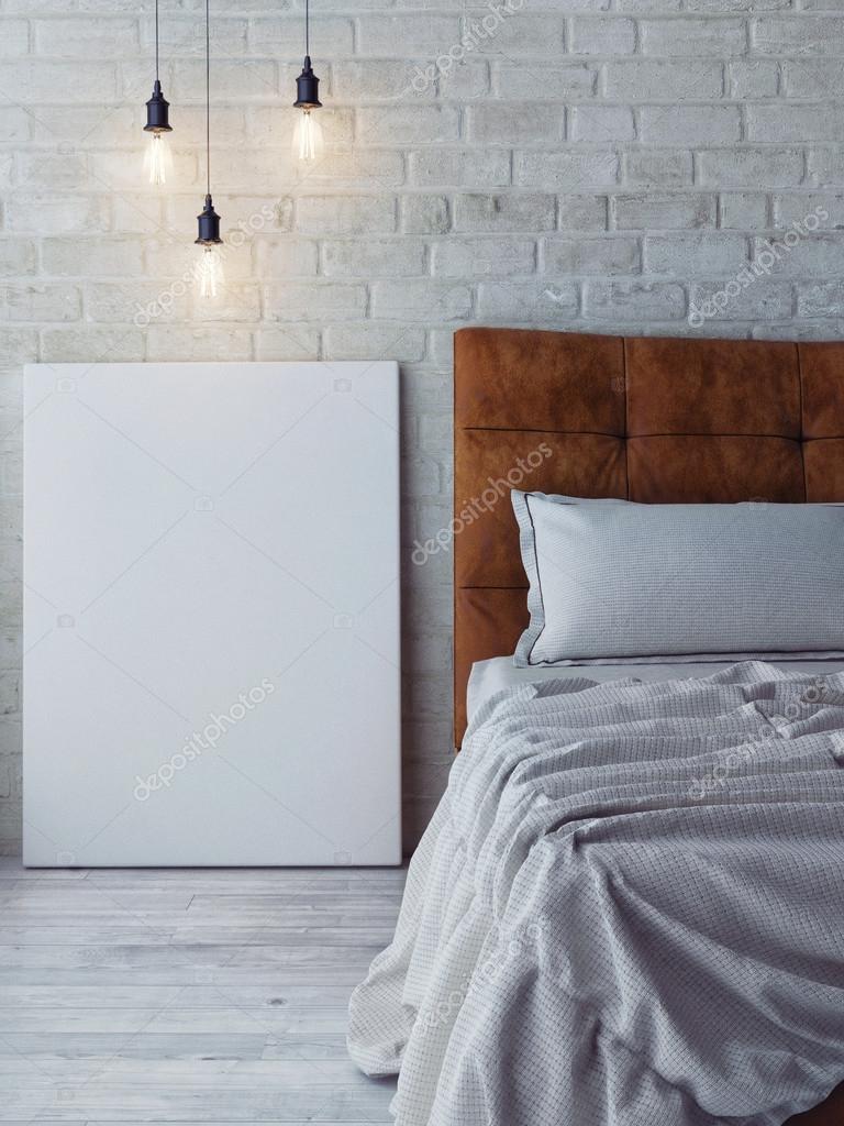 Mock up poster in slaapkamer — Stockfoto © CorDesign #66871429 Mock up poster in slaapkamer — Stockfoto © CorDesign #66871429