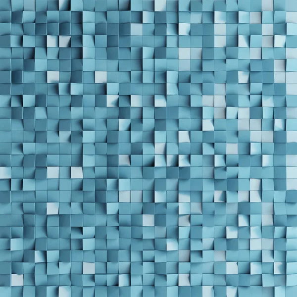 Abstract texture from blue cubes, 3d render — Stockfoto