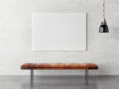 alay poster, bekleme odası, 3d render.