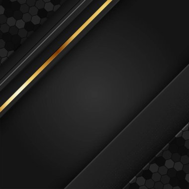 Lüks karanlık geometrik elementlere sahip minimalist siyah premium soyut arkaplan