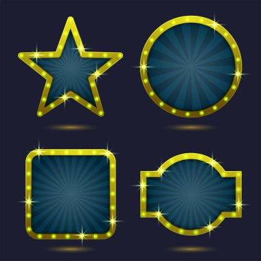 Parlak ışıklı Retro pankartlar