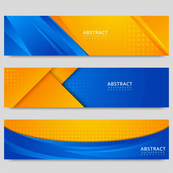 Blue Yellow Abstract Background Banner — Stock Vector