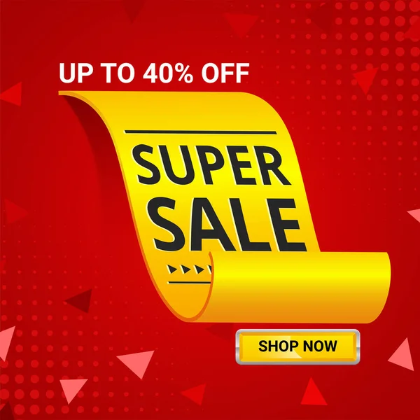 Super Sale Special Offer Banner Template — Stock Vector