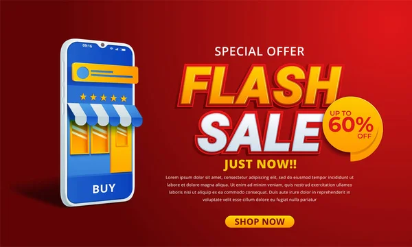 Flash Försäljning Banner Mall Design — Stock vektor
