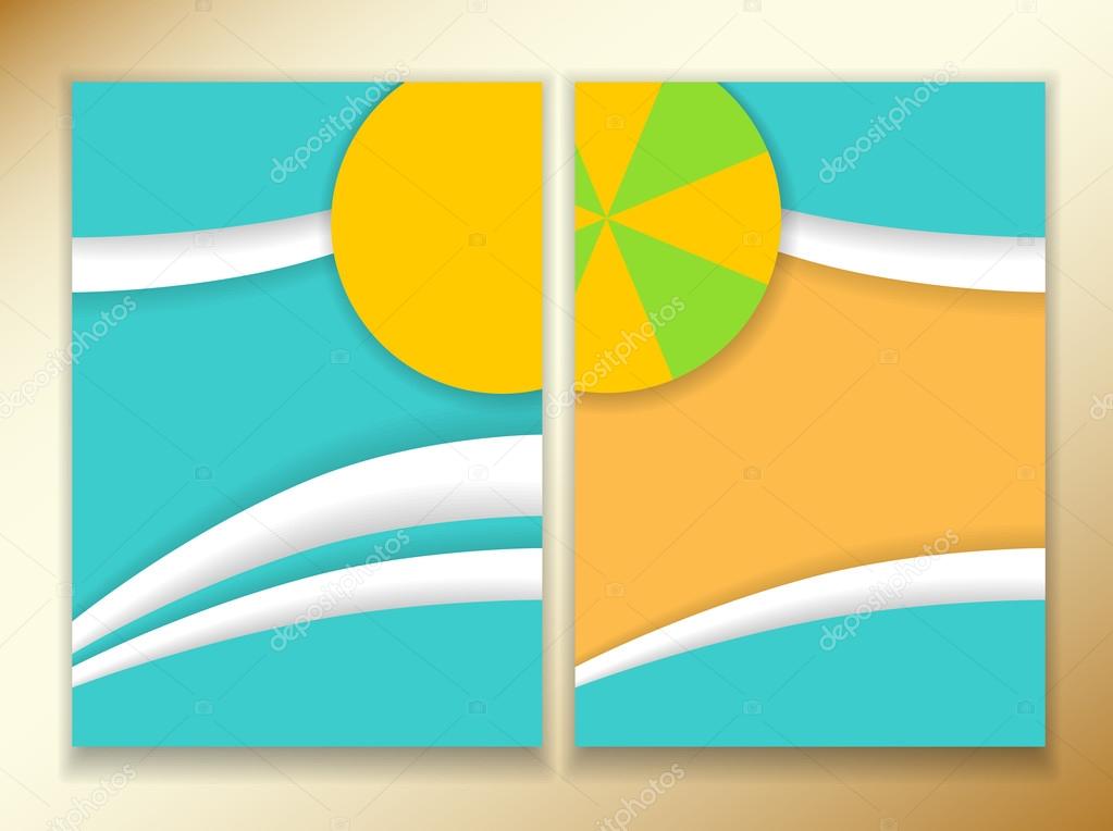 flyer leaflet in a flat style with a spa theme summer beach