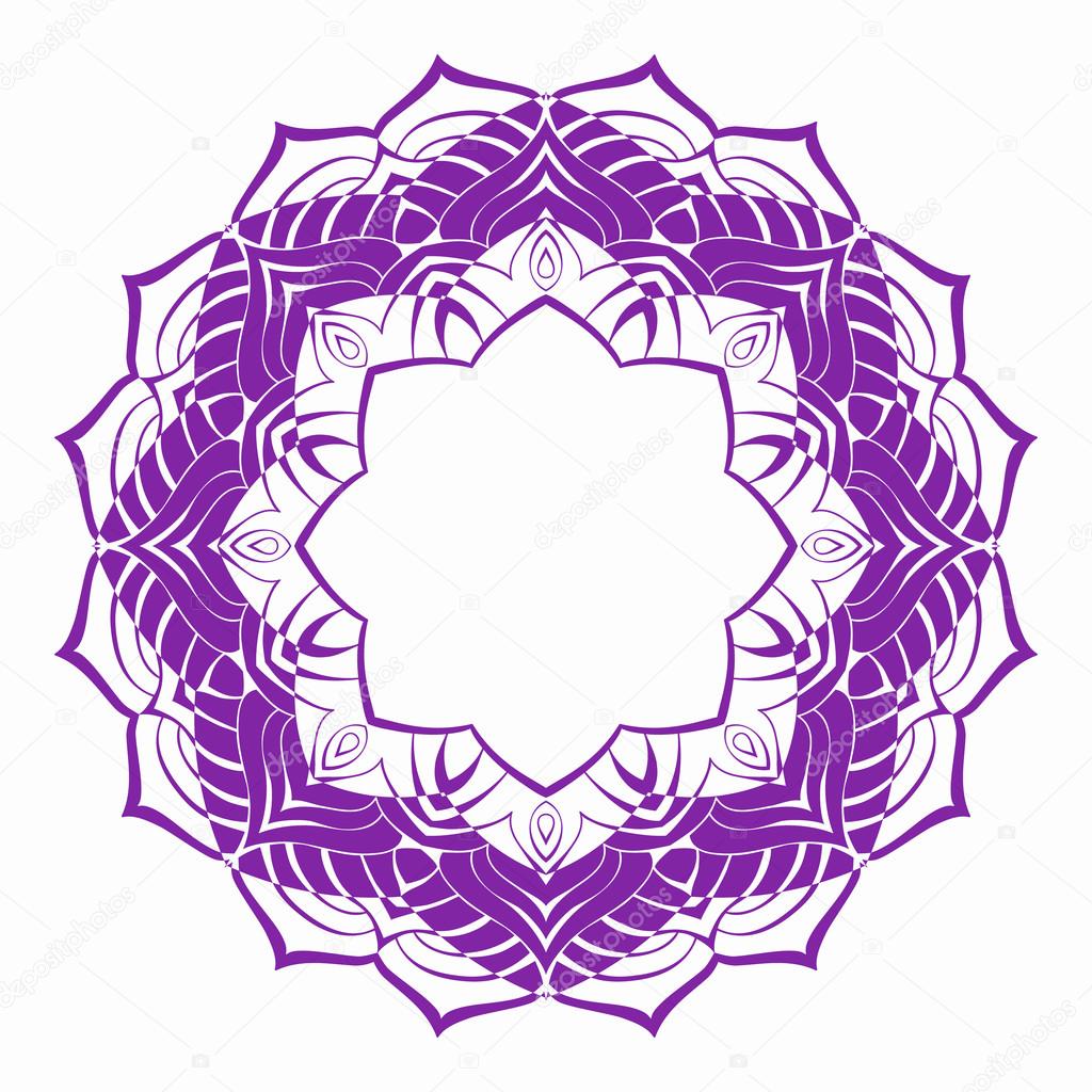 Telaio Rotondo Dal Viola Mandala Struttura In Forma Di Un