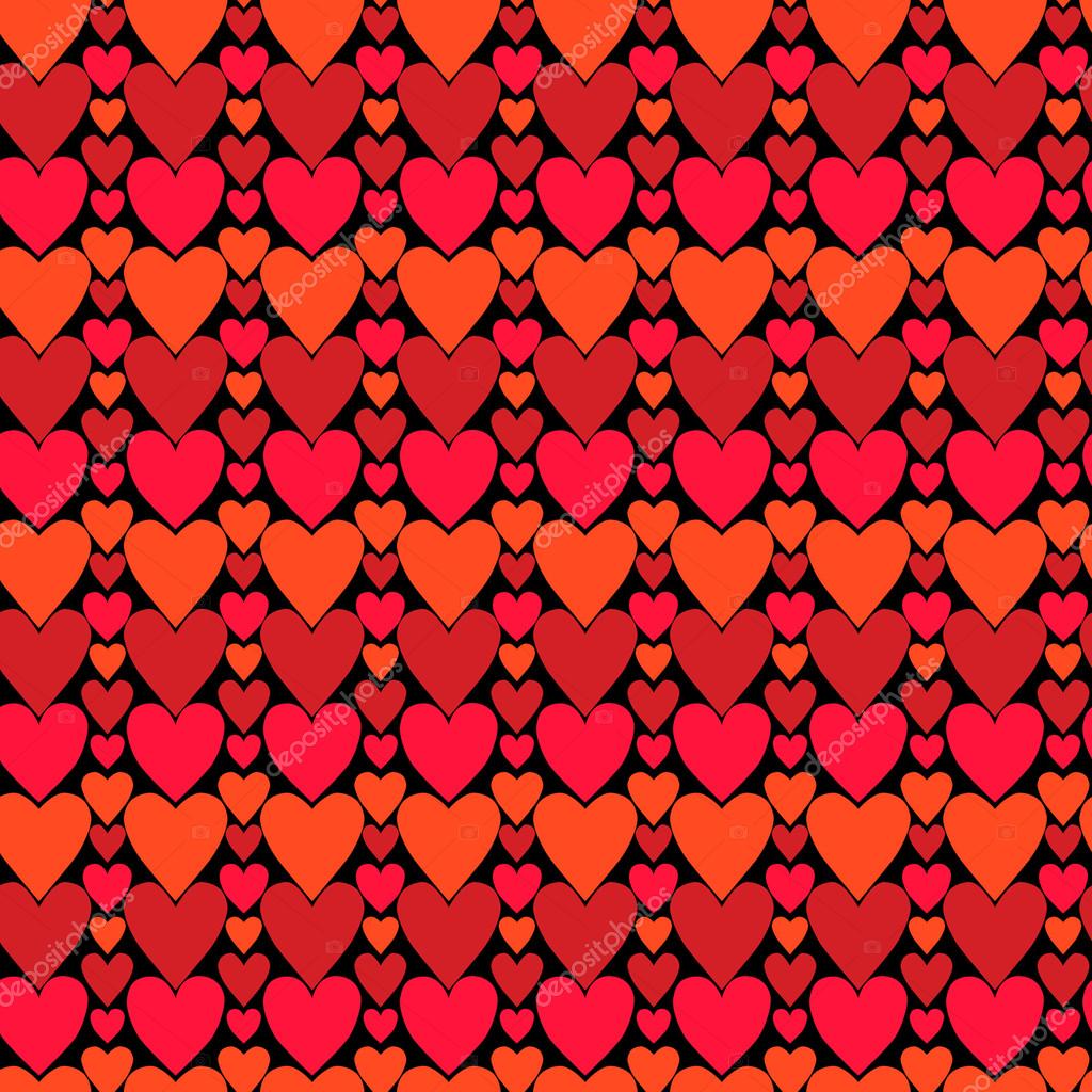 Modello senza cuciture dei cuori luminosi colorati su uno sfondo nero per il vostro disegno per il giorno di San Valentino Foto di design del packaging