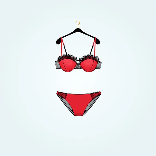 Ensemble de lingerie. Illustration vectorielle. Soutien-gorge et culotte illustration . — Image vectorielle