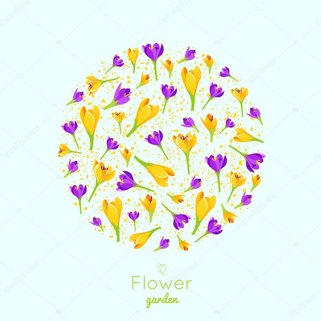 Abstract Spring Background. Vector Illustration fresh flowers in