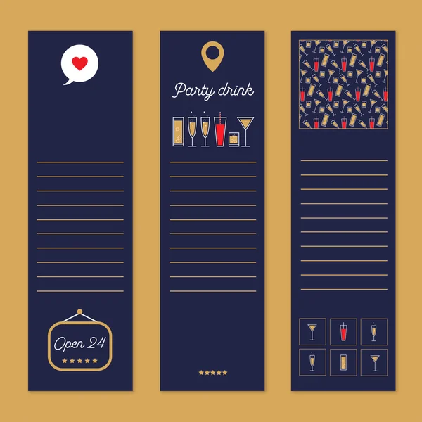Vektör parti dekoratif kart dizisini.