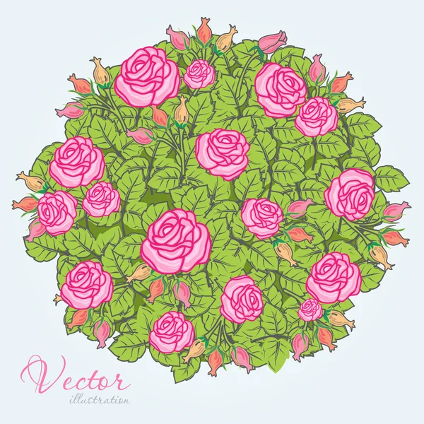 Doodle with roses — Stock Vector