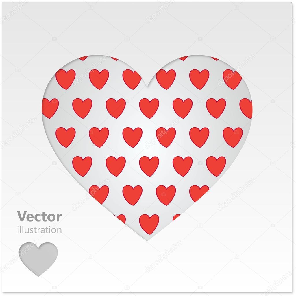 Vector red heart doodle with lovely colorful background