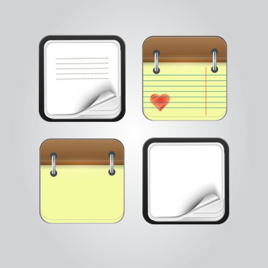 Vektör kağıt notları kümesi