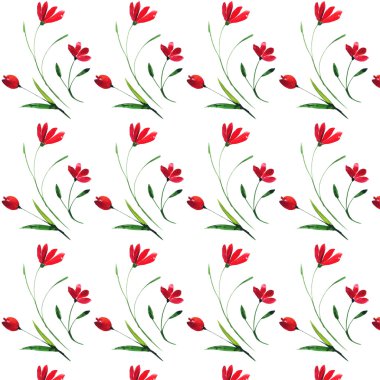 Watercolor hand painted flower pattern