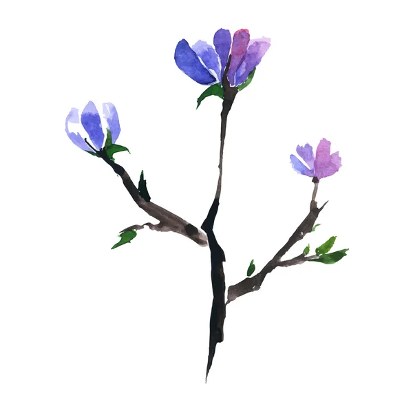 Brosse aquarelle en fleur — Image vectorielle