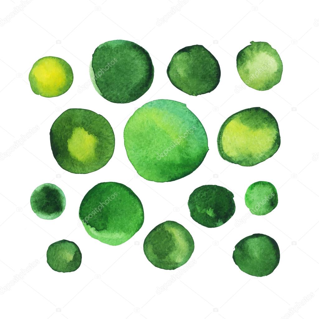 Set of watercolor spots
