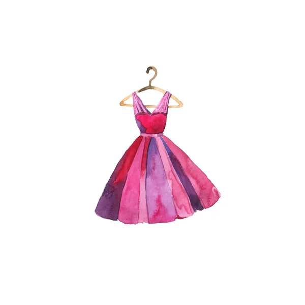 Vector acuarela vestido rosa — Vector de stock