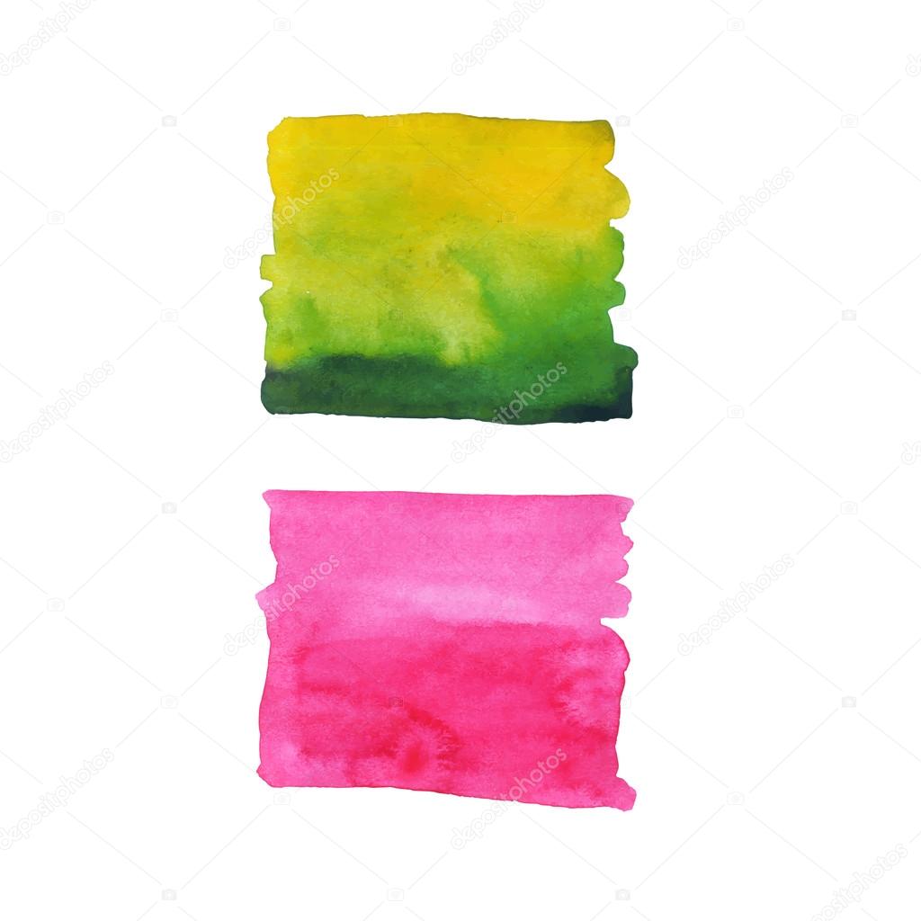 Set watercolor blobs, isolated on white background.