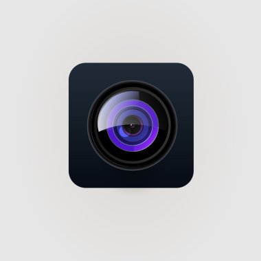 Vektör fotoğraf kamera lens illüstrasyon