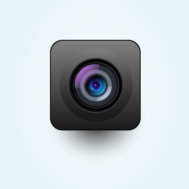 Vektör fotoğraf kamera objektifi siyah çizim