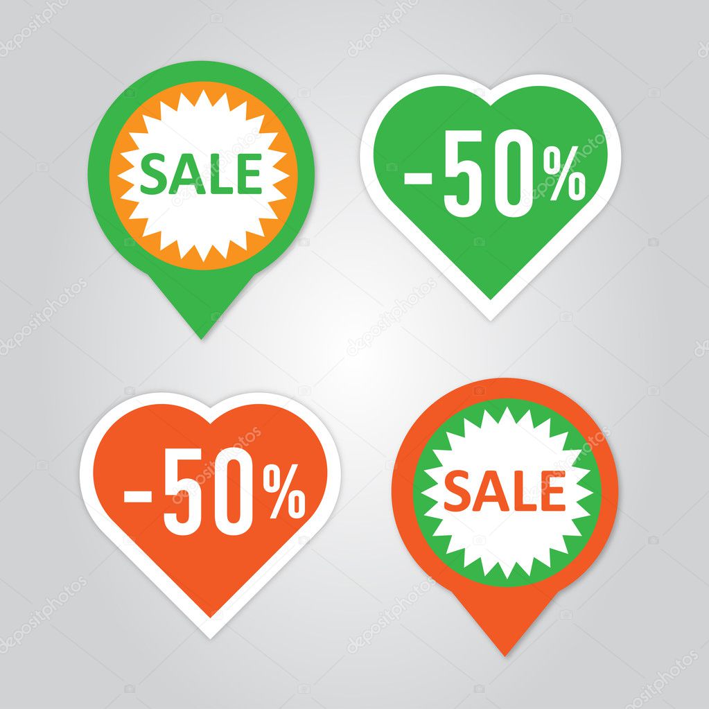 Stickers with sale messages