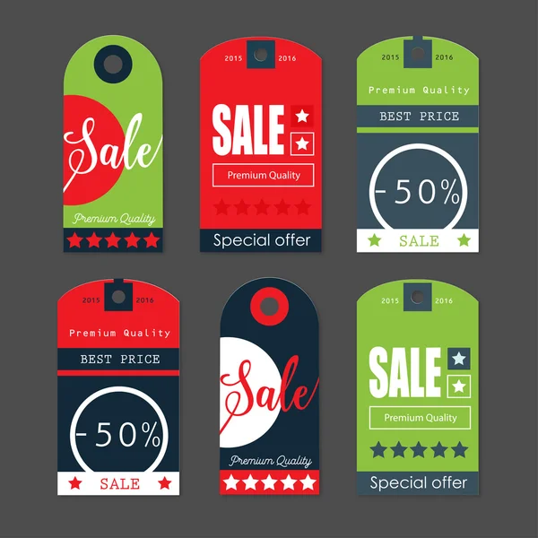 Sale Tags with sale messages — Stock Vector
