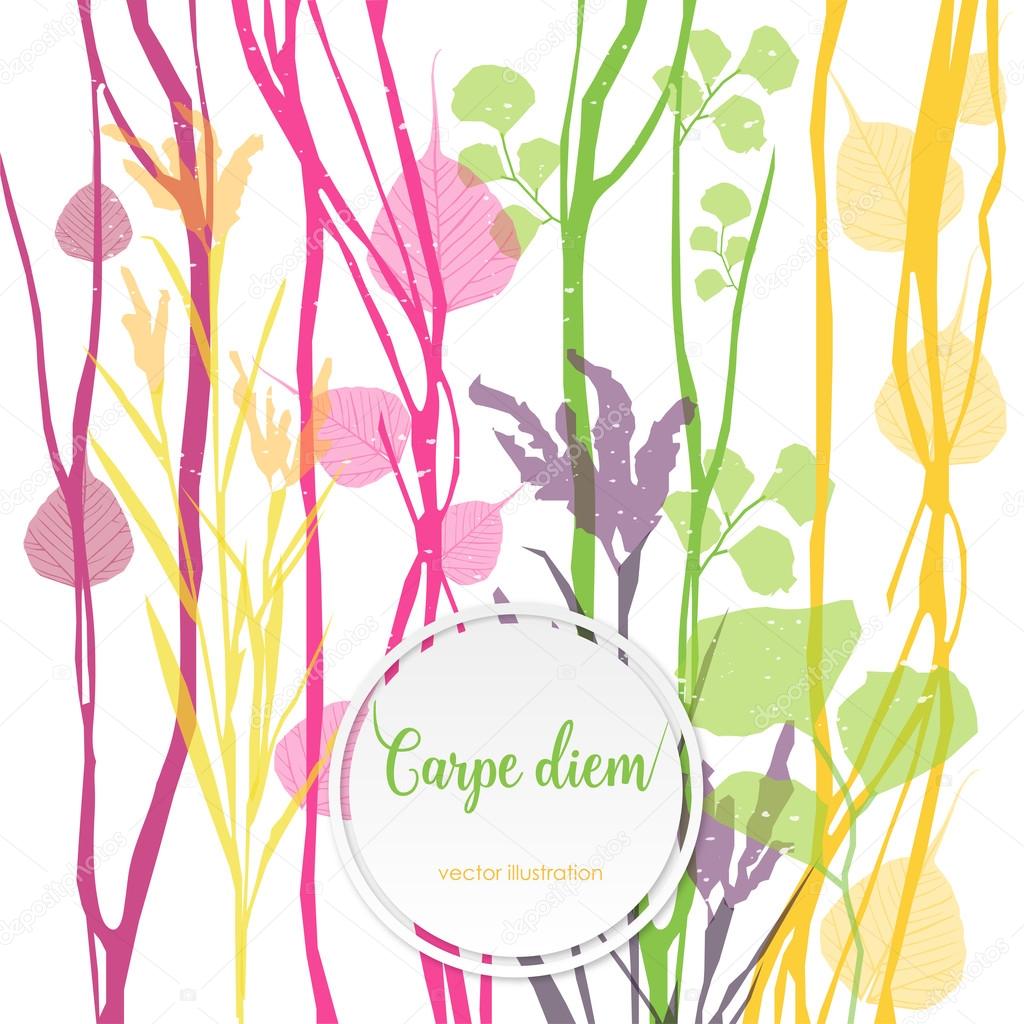 Abstract vector botanical background. Colorful illustration