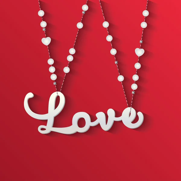 Hou van teken met sieraden elementen. Valentine dag achtergrond. Vecto — Stockvector