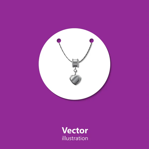 Coeur signe avec des éléments de bijoux. fond Saint-Valentin. Vecte — Image vectorielle