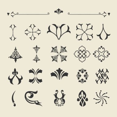 Vektör dekoratif öğeler kümesi. Vektör çizim
