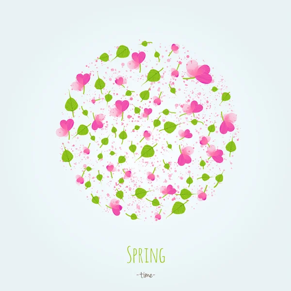 Fondo de primavera. Vector Ilustración flores frescas en flor — Vector de stock