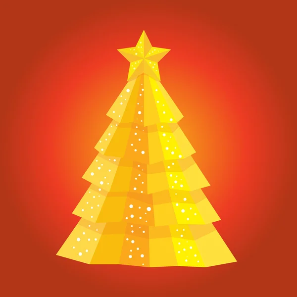 Fondo abstracto árbol de navidad amarillo — Vector de stock