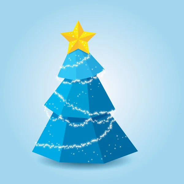 Fondo abstracto árbol de navidad azul — Vector de stock