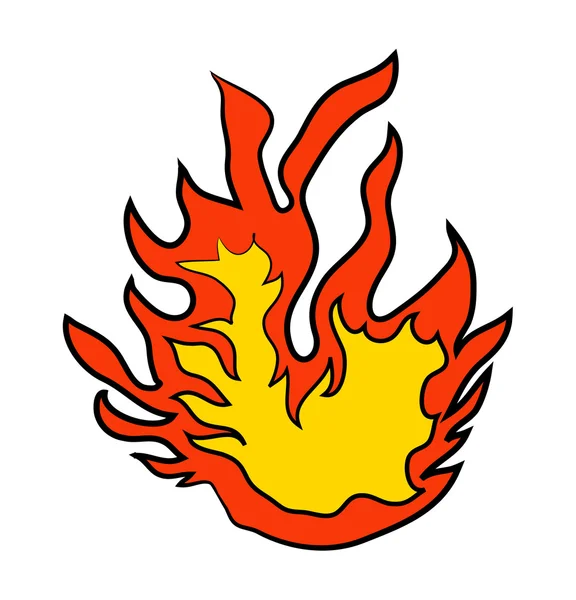 Brinnande eldklot symbol — Stock vektor