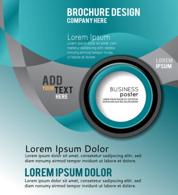 Broşür veya el ilanı için arka plan konsepti tasarımı, soyut vektör illüstrasyonu. Dalgalarla çember