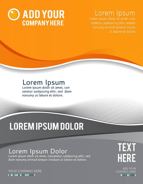 Журнал или брошюра, векторный дизайн гладкой кривой волны линий и кругов. Абстрактный фон.