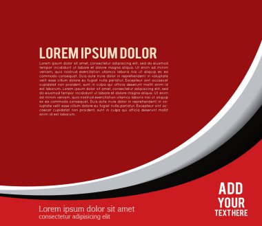 Dergi veya broşür, vektör tasarımı düz dalga eğrisi çizgileri ve daireler. Soyut arkaplan.