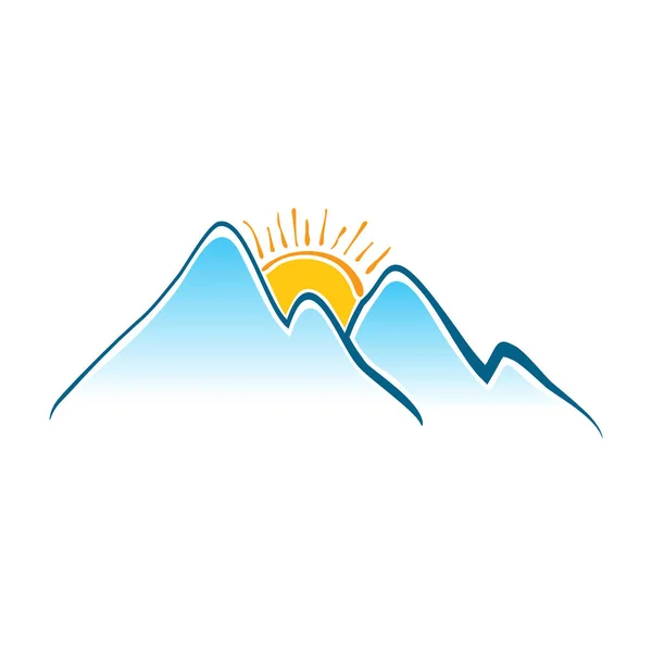 Berg Und See Vektorsymbol Isoliert Auf Weißem Hintergrund Stilisiertes Bild — Stockvektor