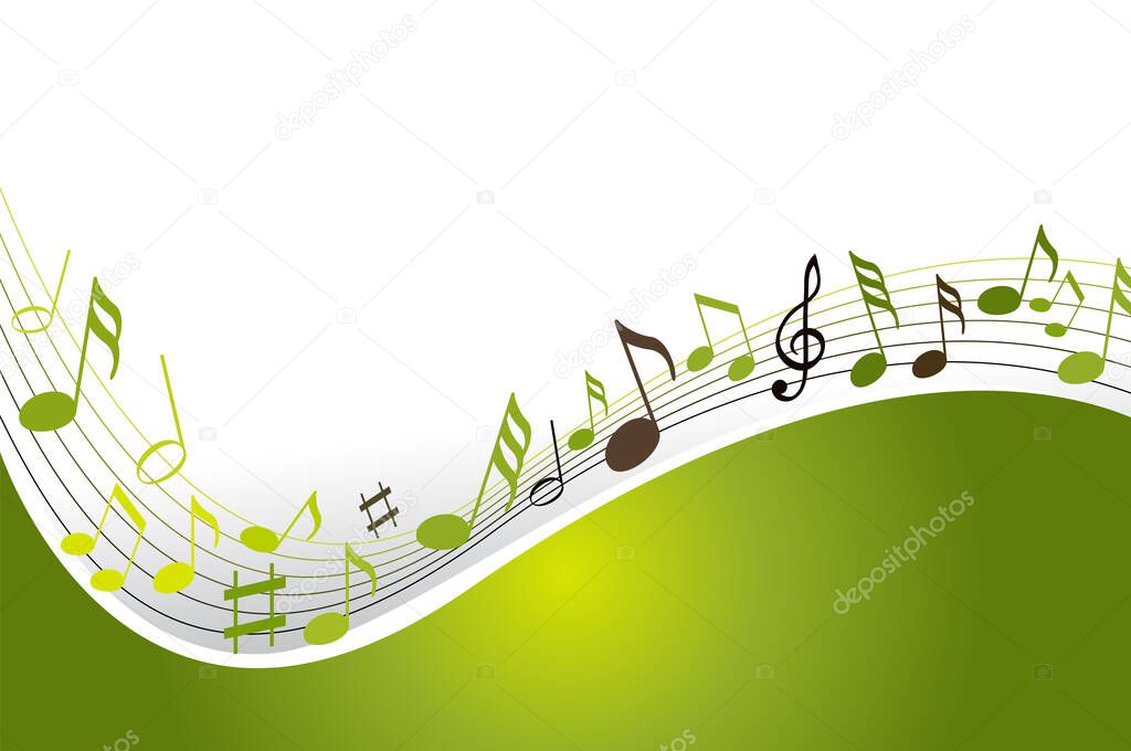 Music notes on a color background